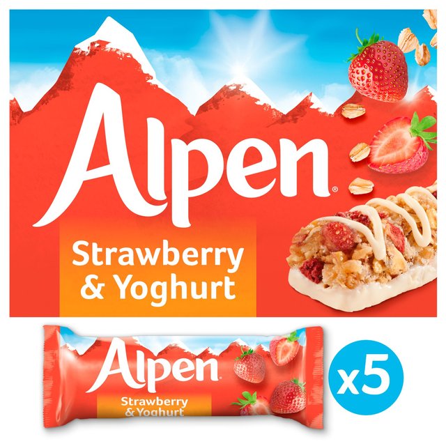 Alpen Cereal Bars Strawberry & Yoghurt, 5 x 29g