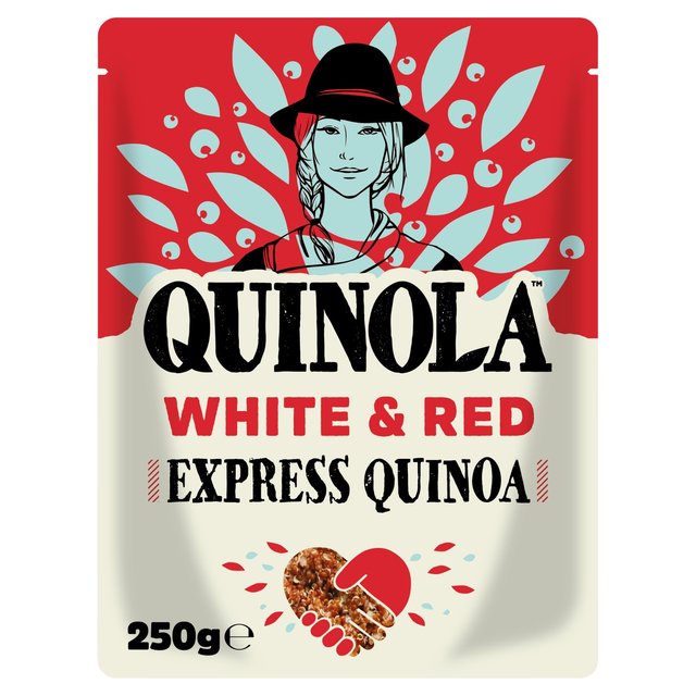 Quinola Organic Fairtrade White & Red Ready to Eat Quinoa, 250g