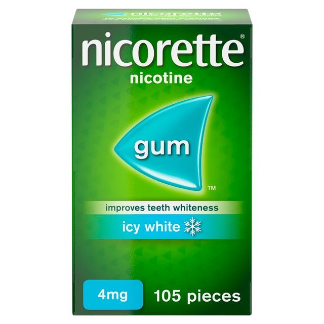 Nicorette 4mg White Icy Gum, 105, Stop Smoking Aid, 105 per Pack