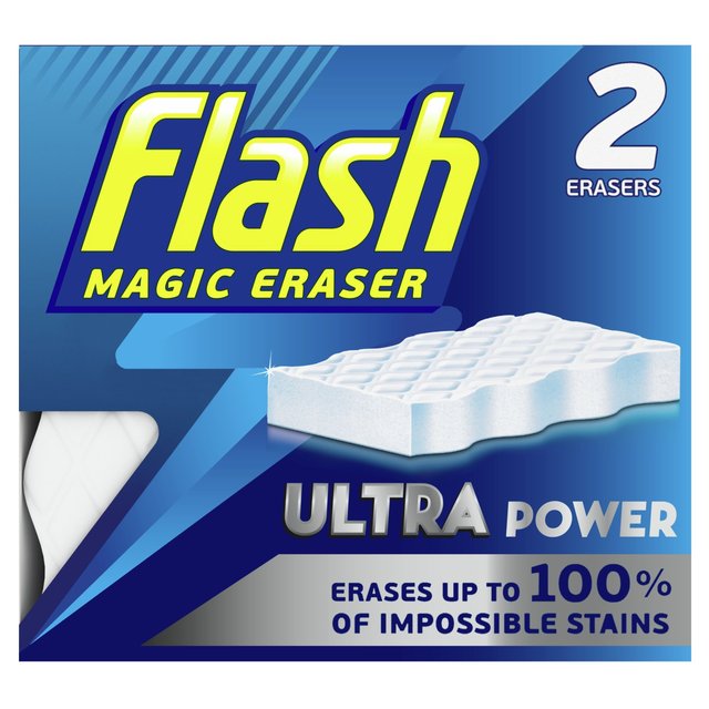 Flash Ultra Power Magic Eraser Scourer, 2 Per Pack