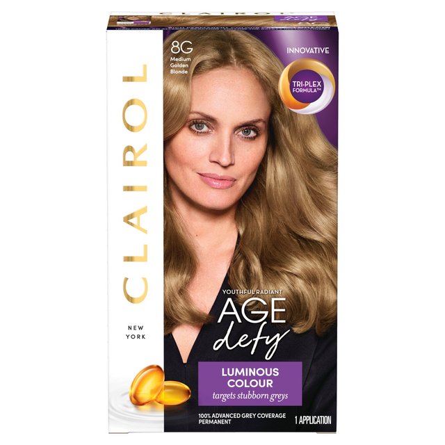 Nice N’ Easy Clariol Age Defy Permanent Hair Dye 8G Medium Golden Blonde Hair Dye