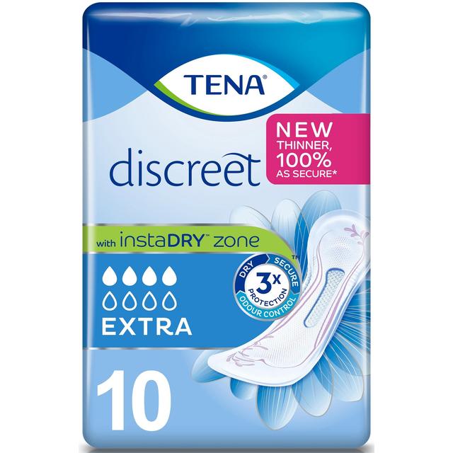 Tena Lady Discreet Extra Incontinence Pads, 10 per Pack