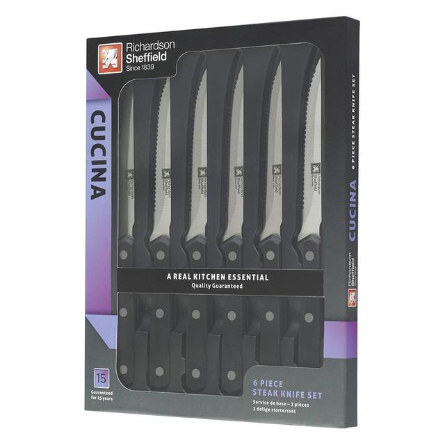 Richardson Sheffield, One Size, Silver Cucina Steak Knife Set, 6 Per Pack