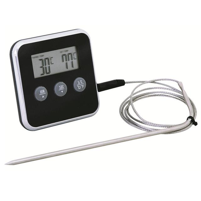 Eddingtons Stainless Steel Digital Timer With Meat Thermometer, 250 C