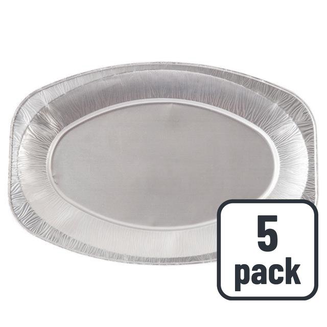 Duni Oval Aluminium Serving Platter, Large, 5 per Pack