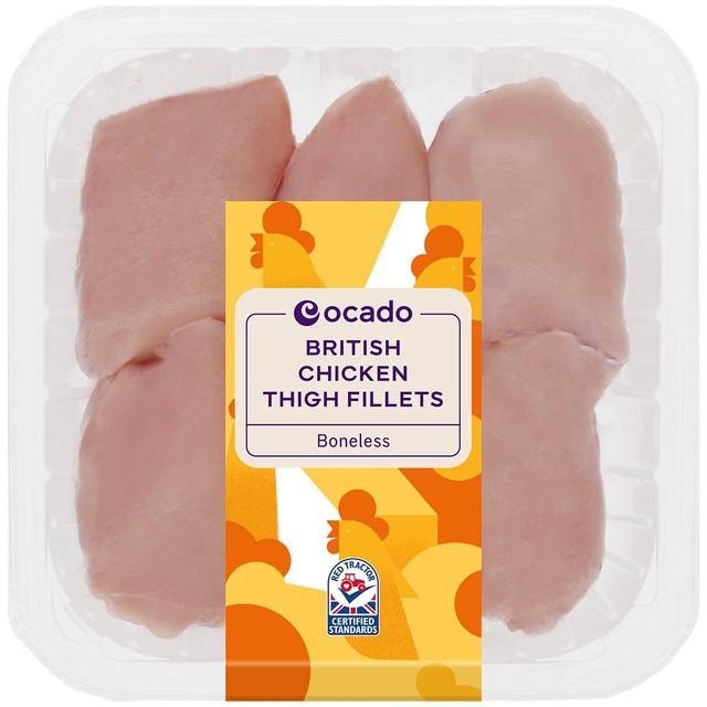 Ocado British Chicken Thigh Fillets Boneless, Typically: 450g