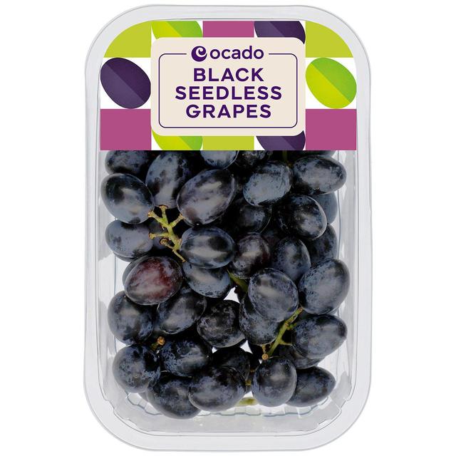 Ocado Black Seedless Grapes, 500g