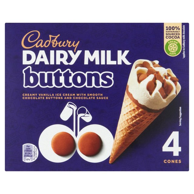 Cadbury Buttons Cone, 4 x 100ml