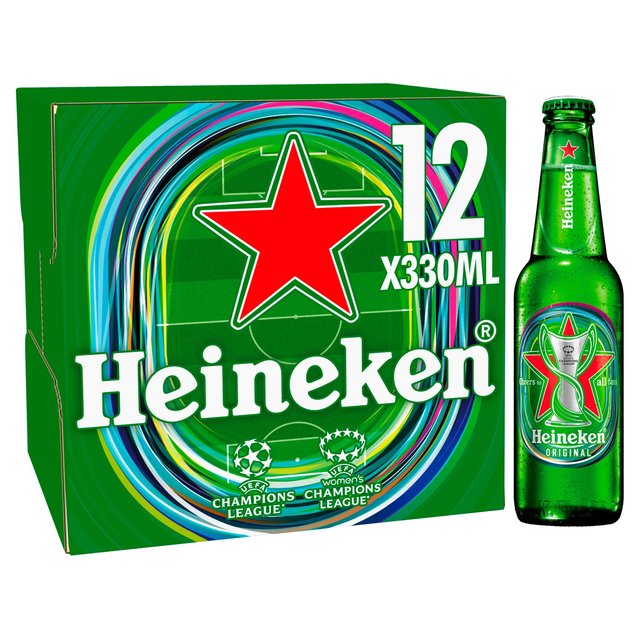 Heineken Lager Beer Bottles Chilled to Your Door, 12 x 330ml