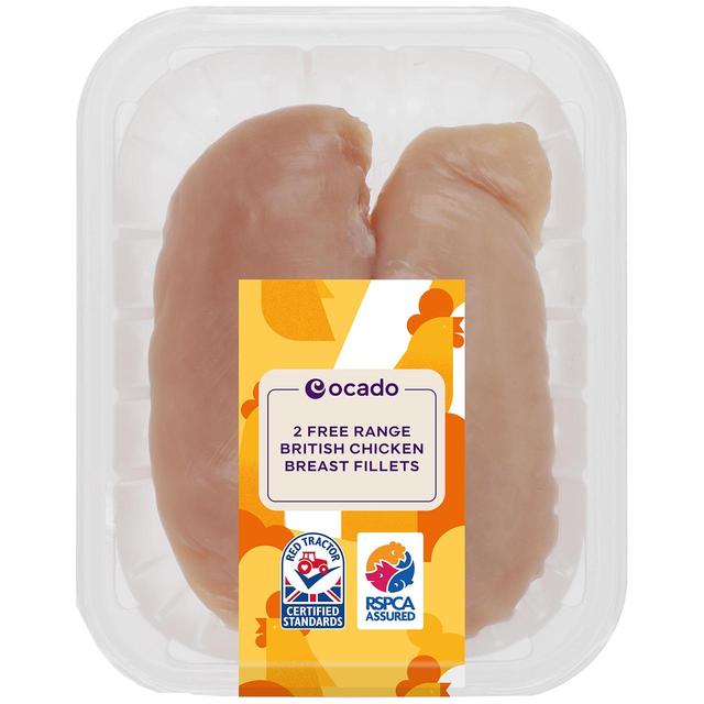 Ocado 2 Free Range Chicken Breast Fillets, Typically: 320g
