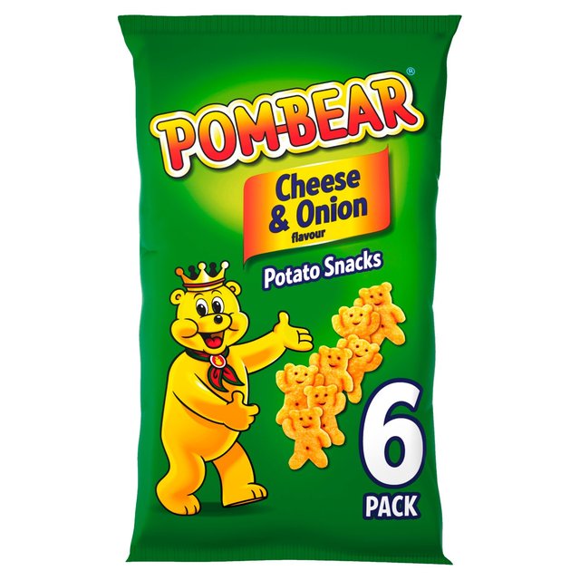 Pom-Bear Cheese & Onion Multipack Crisps, 6 per Pack