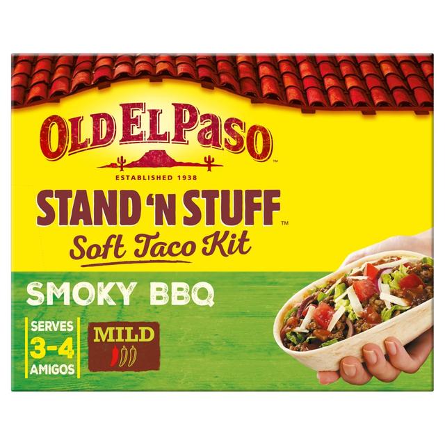 Old El Paso Mexican Stand ’N’ Stuff Smoky Bbq Taco Kit With Soft Shells, 350g