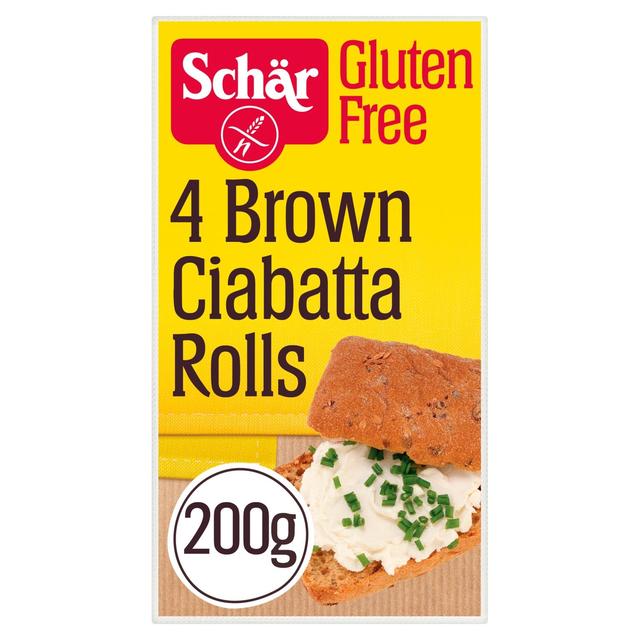 Schar Gluten Free Brown Ciabatta Rolls, 4 x 50g