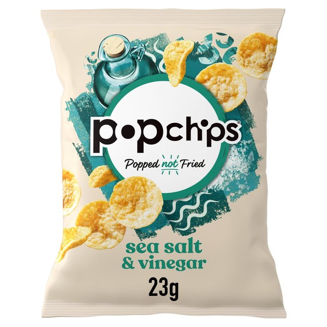 Popchips Sea Salt & Vinegar Crisps, 23g