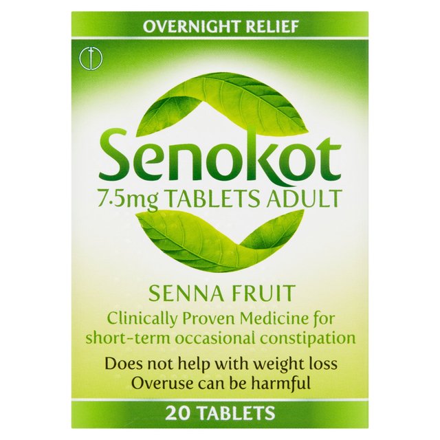 Senokot 7.5mg Tablets Adult Senna Laxative Constipation, 20 Per Pack