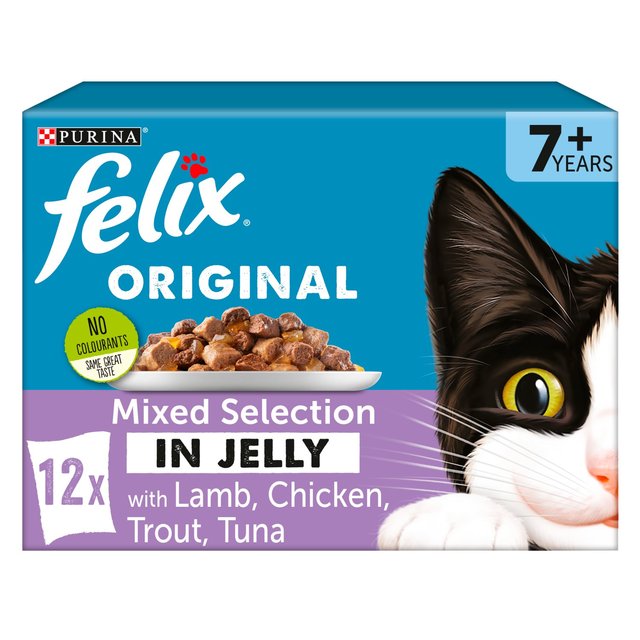 Felix Senior Cat Food Mixed Selection, 12 x 100g