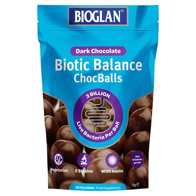 Bioglan Biotic Balance Dark Chocballs, 75g