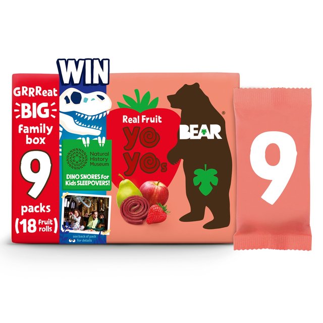 Bear Fruit Yoyos Strawberry Family Pack, 9 x 20g