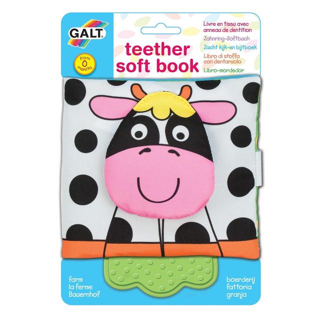 Galt Teether Soft Book Farm, 0mths+, 0 Months+