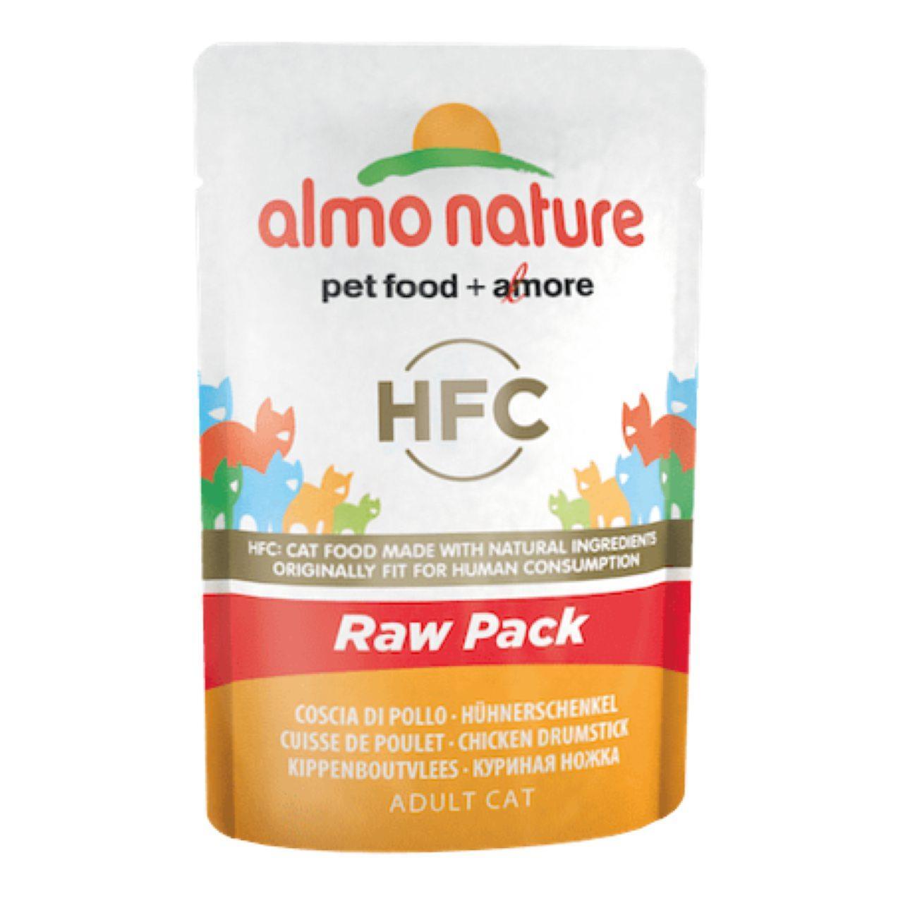 An image of Almo Nature Classic Raw Pack Chicken Drumstick Cat Pouch