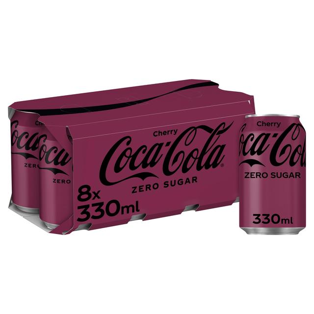 Coca-Cola Zero Sugar Cherry, 8 x 330ml