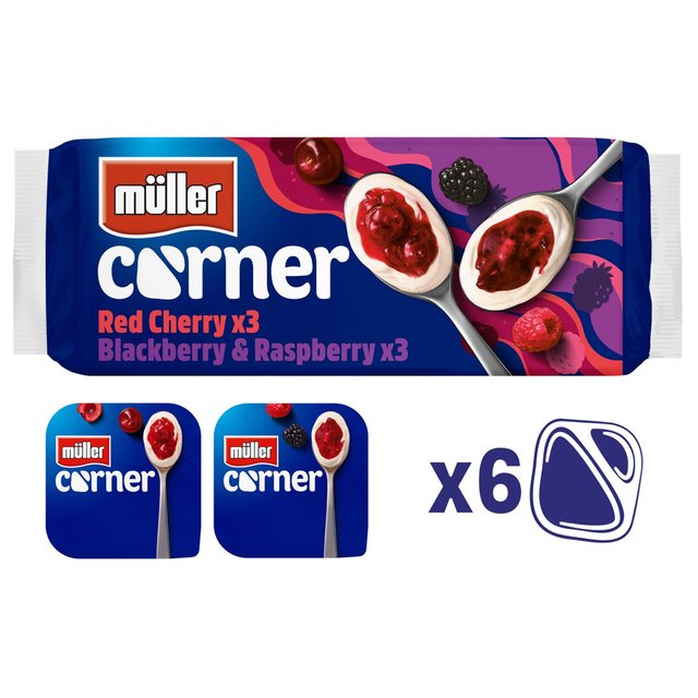 Muller Corner Mixed Red Fruits Yogurts, 6 x 136g