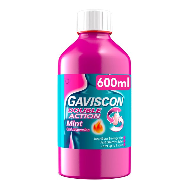 Gaviscon Double Action Liquid Heartburn Indigestion Mint, 600ml