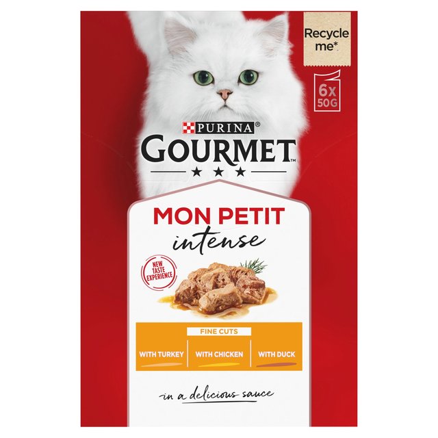 Gourmet Mon Petit Cat Food Pouches Poultry, 6 x 50g