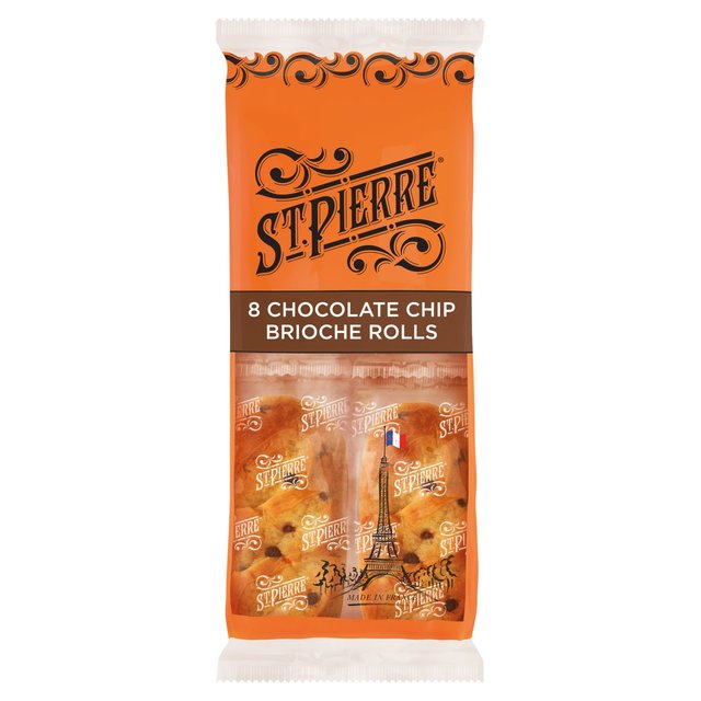 St Pierre Choc Chip Brioche Rolls Individually Wrapped, 8 Per Pack