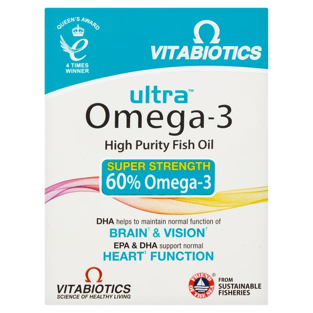 Vitabiotics Ultra Omega 3 60% High Purity Fish Oil Capsules, 60 Per Pack