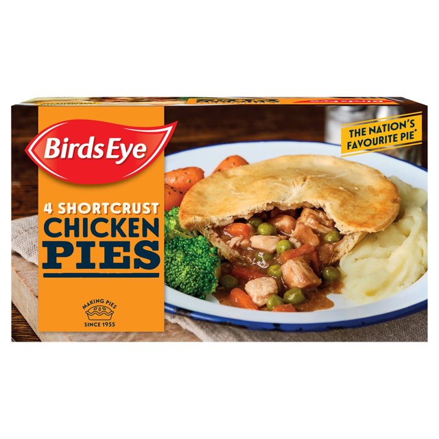Birds Eye 4 Shortcrust Chicken Pies, 620g