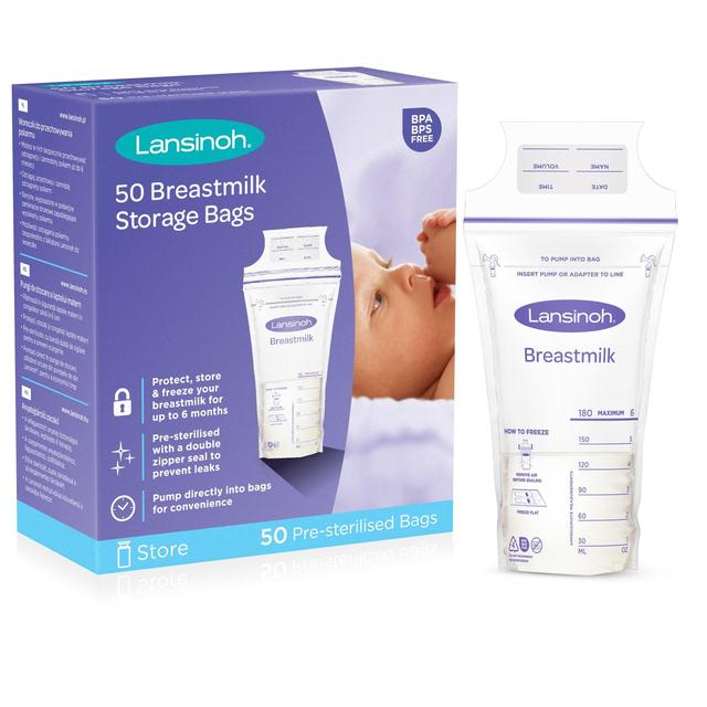 Lansinoh Breastmilk Storage Bags, 50 per Pack