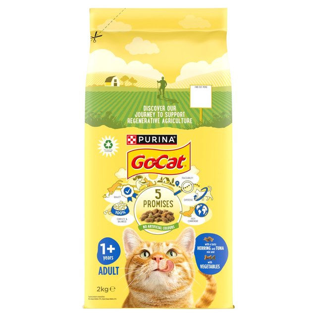 Go-Cat Adult Dry Cat Food Tuna Herring and Veg, 2kg