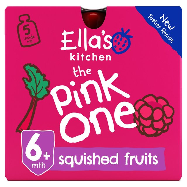 Ella’s Kitchen The Pink One Smoothie Baby Food Pouch 6+ Months, 5 x 90g