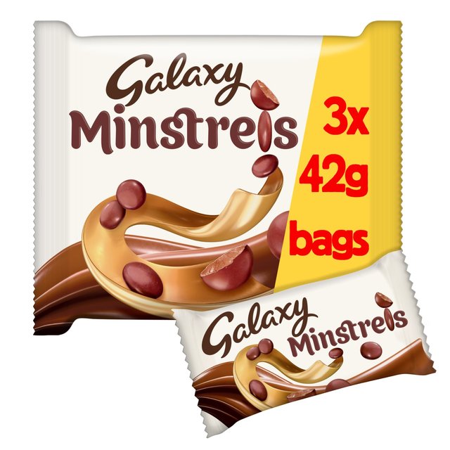 Galaxy Minstrels Milk Chocolate Buttons Bag Multipack 3 x 42g