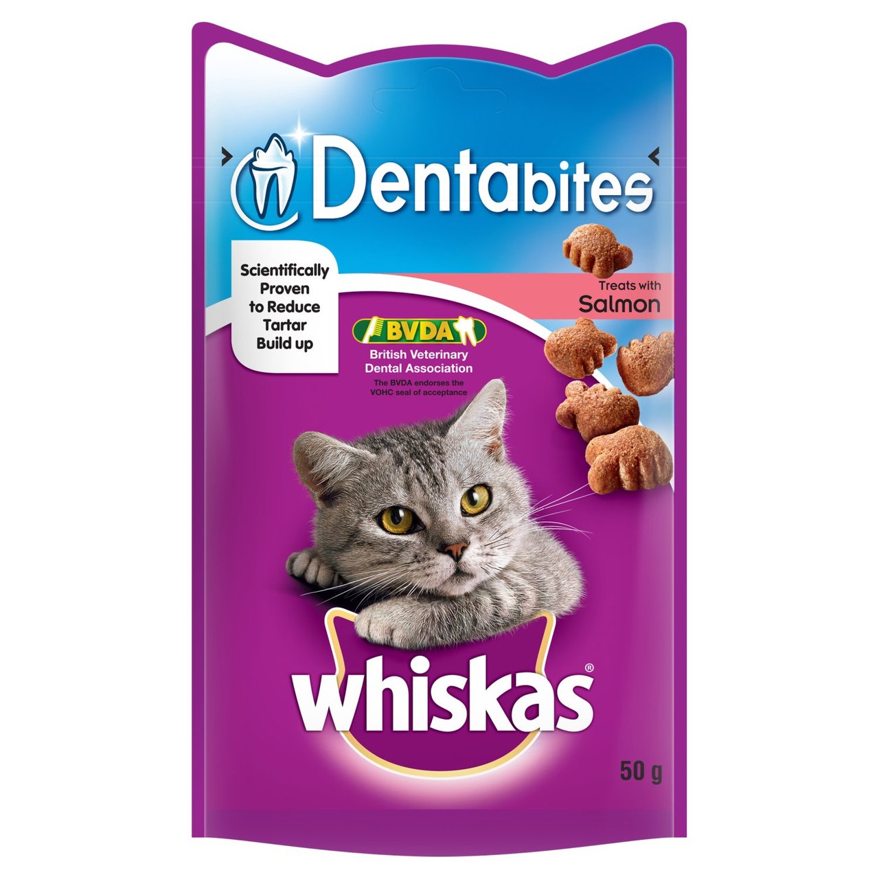 An image of Whiskas Dentabites Cat Treats with Salmon