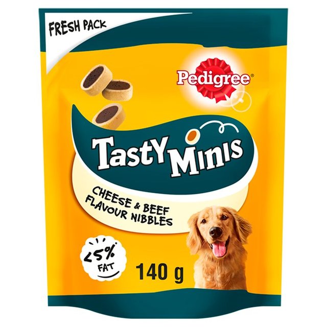 Pedigree Tasty Minis Cheese & Beef Nibbles Dog Treats, 140g
