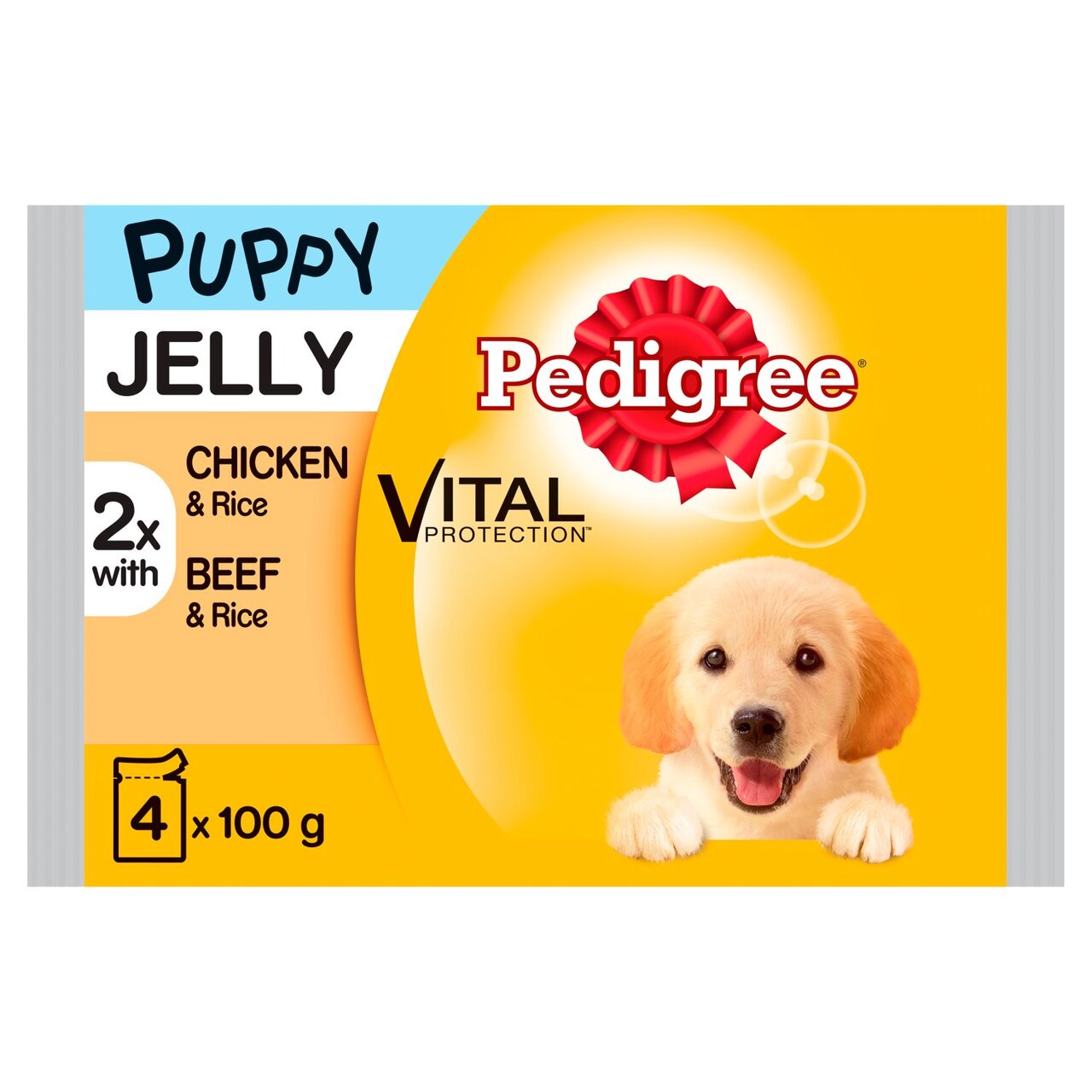 An image of Pedigree Puppy Pouch Chicken, Beef & Rice