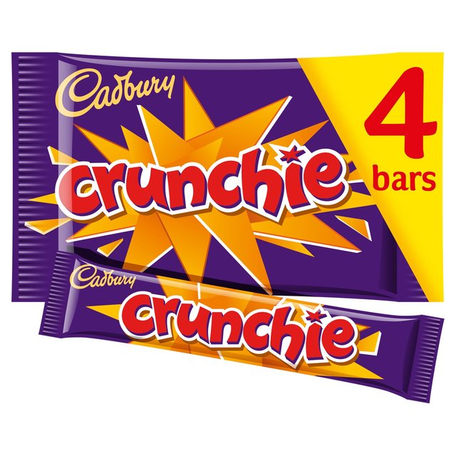 Cadbury Crunchie Chocolate Bar Multipack, 4 x 32g