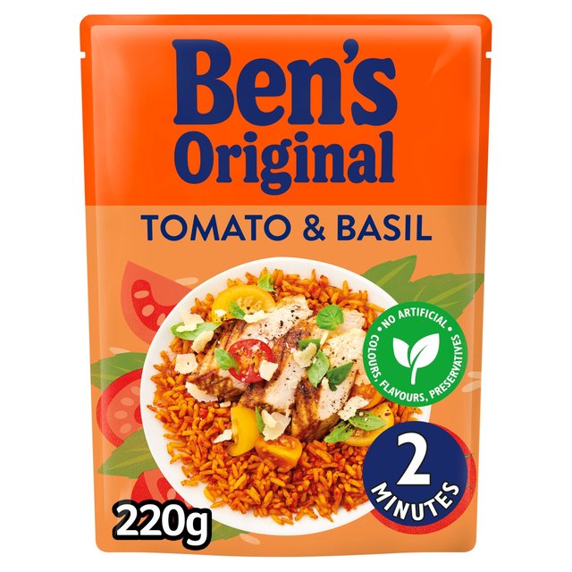 Bens Original Tomato And Basil Microwave Rice, 220g