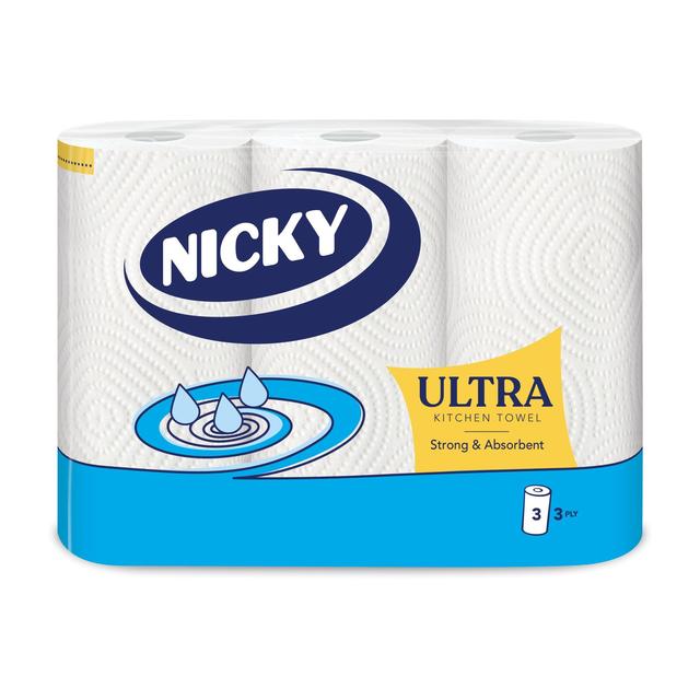 Nicky Ultra Kitchen Towel 3 Roll, 3 Per Pack