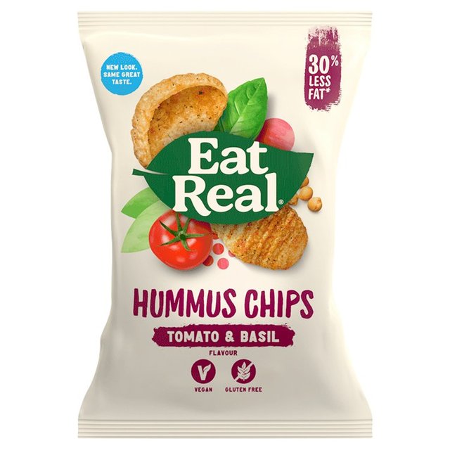 Eat Real Hummus Tomato & Basil Flavoured Chips, 135g