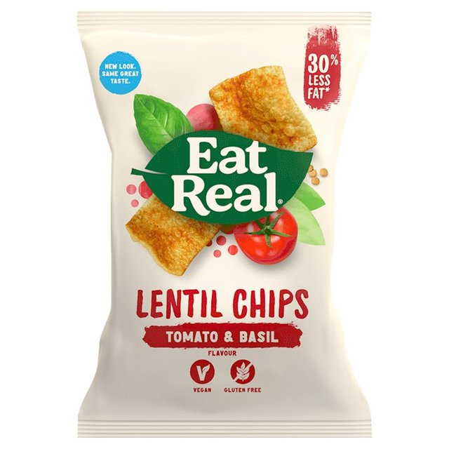 Eat Real Lentil Tomato & Basil Flavoured Chips, 113g
