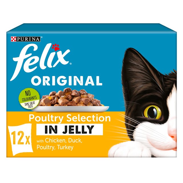Felix STD Felix Cat Food Poultry Selection in Jelly, 12 x 100g