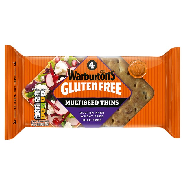 Warburtons Gluten Free 4 Multiseed Sandwich Thins Ocado