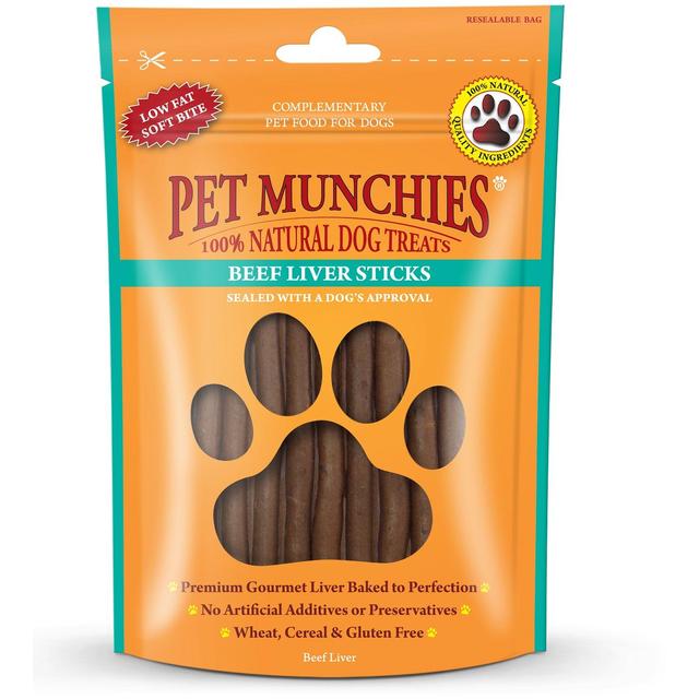 Pet Munchies 100% Natural Beef Liver Stick Dog Treats, 90g