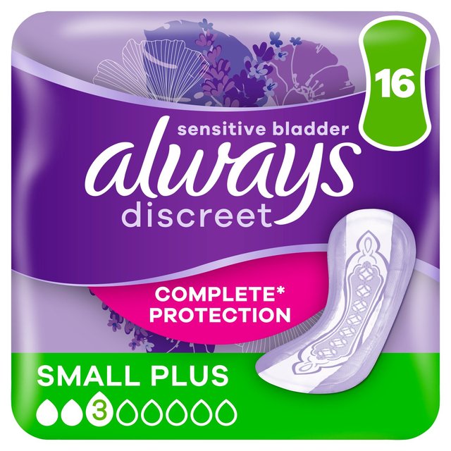 Always Discreet Incontinence Pads S Plus, 16 per Pack