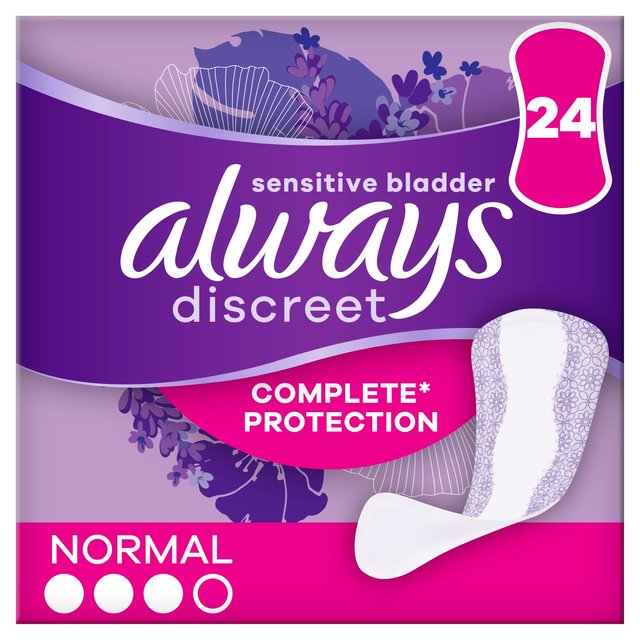 Always Discreet Incontinence Liners Normal, 24 Per Pack