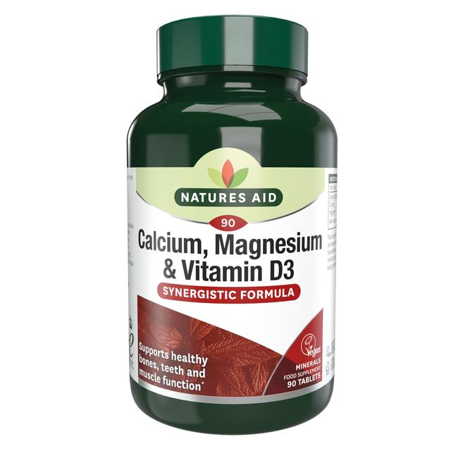 Natures Aid Calcium, Magnesium & Vitamin D3 Tablets, 90 per Pack