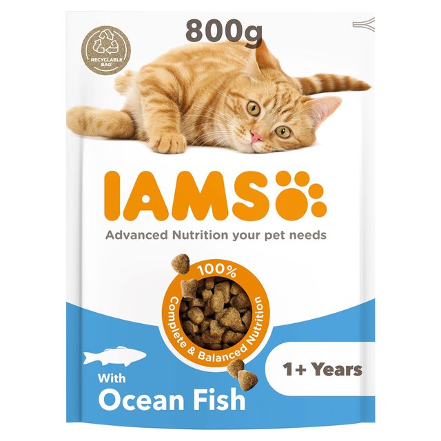Iams for Vitality Adult Cat Food Ocean Fish, 800g